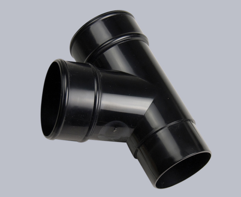 Half round guttering - 112.5 degree branch black